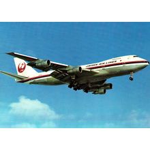 Aircraft postcard Japan Air Lines Boeing 747 JA8128. Unposted