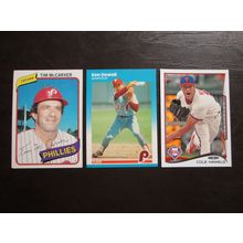 Three Philadelphia Phillies Baseball Cards - See Players and Description Below