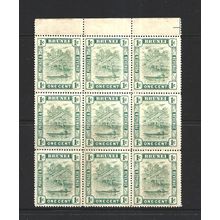 Brunei.SG34 1c View on Brunei River Block of 9.Unmounted Mint.Aug25