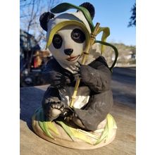Vintage Edward Boehm Porcelain Figurine Seated Panda Cub & Bamboo 400-54 NMINT