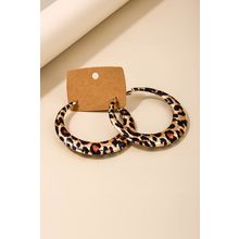Brown Bold Leopard Ring Hoop Earrings