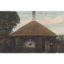 Boy with Antique Bicycle outside Round House Bradmore Green Coulsdon Postcard