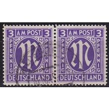GERMANY Alliiert AmBri [1945] MiNr 0010 A ( O/used ) [01] 2er