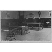 Billiards Room Woodlands Convalescent Home Rawdon WW1 Worn Postcard