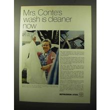 1970 Bethlehem Steel Ad - Mrs. Conte's Wash is Cleaner