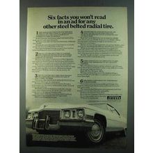 1972 Pirelli Cinturato CN-75 Tire Ad - Six Facts