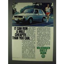 1978 Volkswagen Rabbit Diesel Ad - Run a Mile Cheaper