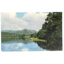 GRASMERE LAKE & HELM CRAG. CUMBRIA used postcard.by Jarrold 1971 pm =