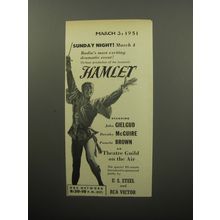 1951 NBC Hamlet Ad - Sunday night! March 4 Radio's most exciting event