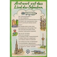 Lied Der Scwaben Song Of Swabia Airship German Postcard