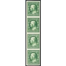 383V, Mint VF NH Imperforate Coil Vertical Paste-Up Strip of Four - Stuart Katz