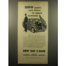 1959 BMW Isetta 600 2-Door Car Ad - BMW opens new doors to space economy