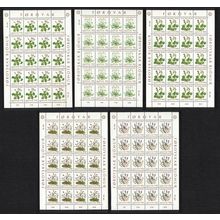 Faroe Is. Flowers 5v Full Sheets 1980 MNH SG#47-51 MI#48-52