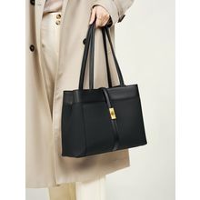 Genuine Leather Women Tote Bags Black