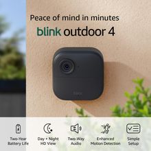 Blink Outdoor 4 + Blink Mini 2 — Smart Security Cameras, Two-Way Talk, HD Live V