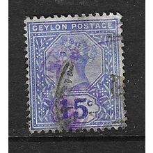 CEYLON 1899-1900 QV 15c USED SG261