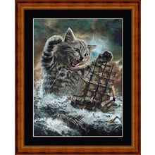 PUSSEIDON CROSS STITCH CHART 14/18 COUNT FREE PP UK