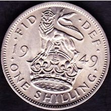 1949 Great Britain 1 Shilling Coin English
