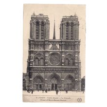 NOTRE-DAME, PARIS, FRANCE used vintage postcard 1921 postmark =