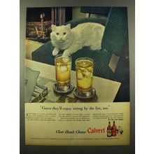 1946 Calvert Whiskey Ad - Enjoy Sitting By the Fire