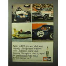 1964 Champion Spark Plugs Ad - Major Race Winners
