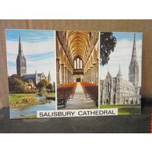 multiview, SALISBURY CATHEDRAL, WILTSHIRE used postcard by J Salmon Ltd =