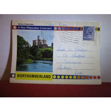 NORTHUMBERLAND used lettercard by E T W Dennis 1979 pm . #