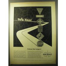1960 Rand McNally Advertisement - Follow that wagon!