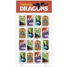 Dragons Sheet of 20 Current Rate Postage Stamps Scott 5310