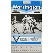 1986 programme Warrington v. Featherstone Rovers