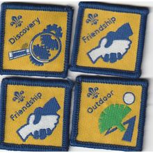Scout Badges - 4 x Beaver Various Challenges - 2000's - Black Backs - Used(PO11)