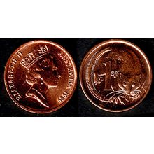 Australia One Cent 1989 Used. Coin Possum Queen Elizabeth II 1c QE II
