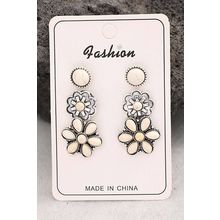 White 3 Pairs Western Turquoise Stud Earrings