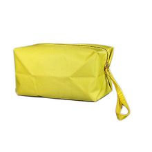 Rectangle Nylon Cosmetic Bags w/ Wristlet - Yellow - BG-HM1007YL