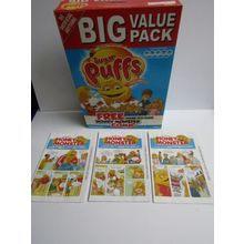 Quaker - Sugar Puffs 2009 Cereal Box Honey Monster Comics Set of 3