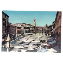 VEGETABLE MARKET, VERONA, ITALY unused vintage postcard (a) #