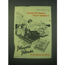 1953 Player's Cigarettes Ad - Beach Picnic