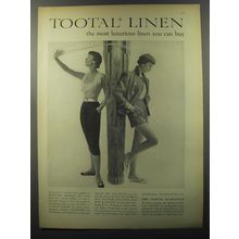 1953 Tootal Linen Ad - Tootal linen the most luxurious linen you can buy