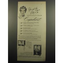 1955 Capehart Venus and Jupiter Televisions Ad - You get the Big 5