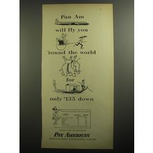 1956 Pan American Airlines Ad - Pan Am will fly you 'round the world