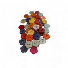 100Pcs Resin Flower Buttons 12mm 2 Holed Mixed Colour Sew on Scrapbook Craft