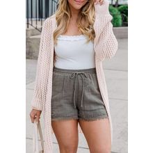 Jet Stream Hollowed Crochet Drop Shoulder Open Front Cardigan