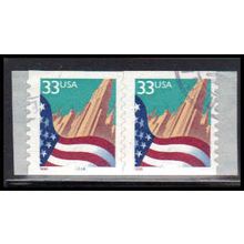 Used 3281 33c U.S. Flag Over City Fine CNP Left 1111A PA2109