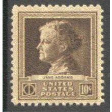 878 10c Jane Addams Fine MNH GA0396