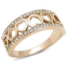 TK3194 - IP Rose Gold(Ion Plating) Stainless Steel Ring with Top Grade Crysta...