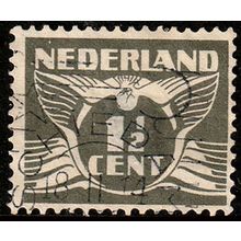 Netherlands 1935 Numeral 1 1/2c Used Stamp Wings Bird