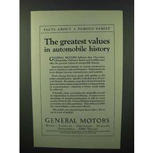 1925 General Motors Ad - Greatest Values in History