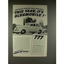 1939 Oldsmobile 60 2-door Sedan Ad - Rides & Decides