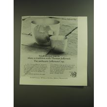 1974 Stieff Thomas Jefferson Cup Ad - Steiff invites you to share a tradition