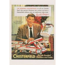 Ronald Reagan USA President Smoking Cigarettes Advertising Postcard